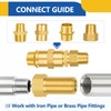 2-PACK GUOFIS Brass Pipe Fittings Female Adapter,1/2"Female x1/2" Male Extension