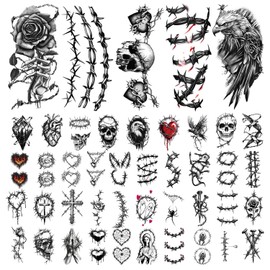 77 Sheets Adult Men Women Kids Temporary Tattoo Wire Style Butterfly Half Arm Sleeve Body Shoulder Fake Tattoos Stickers