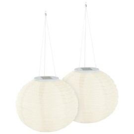 Lunartec Solar Garden Lantern: Set of 2 Solar LED Lanterns, Twilight Sensor, IP44, Warm White, Diameter 30 cm (LED Garden Lantern, Solar Lanterns, Warm Light, Garden Decorative Light)