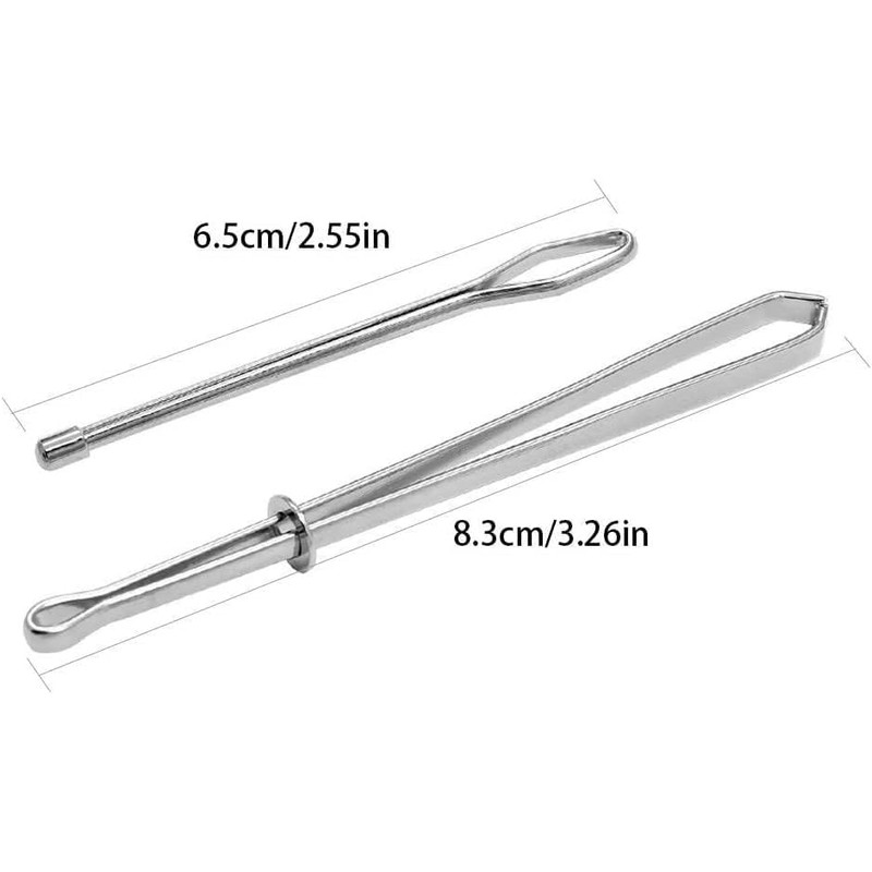 2 Pcs Silver Threader Tweezer Elastic Drawstring Steel Threader Sewing