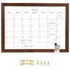 Dry Erase Monthly Calendar Whiteboard, Magnetic White Board for Wall,Brown