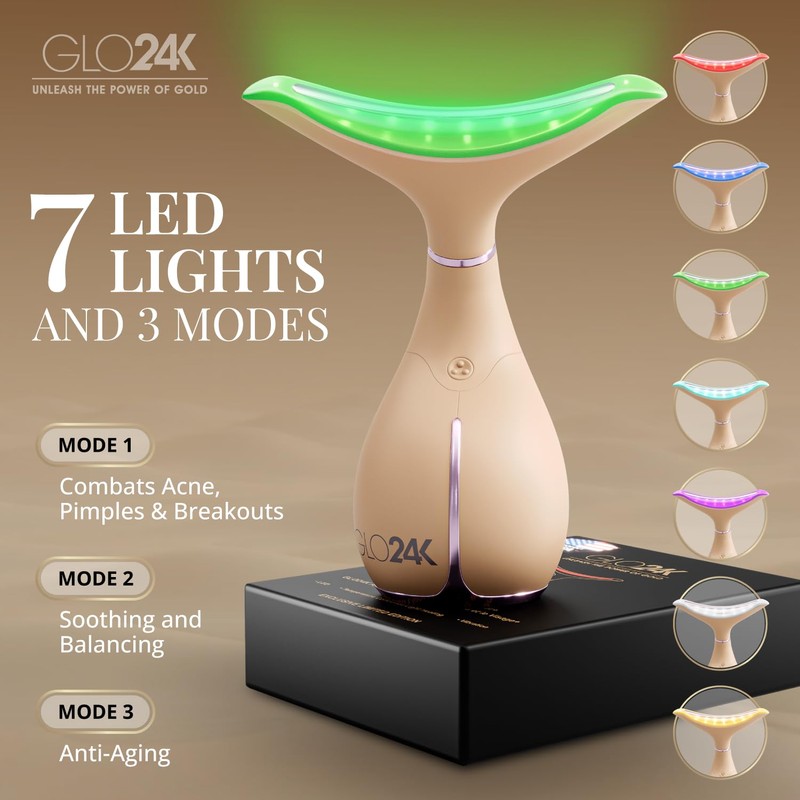 GLO24K 7 Color Beauty Device – Triple LED Action &