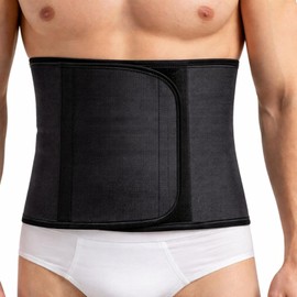 Pavis - Abdominal Binder Support Belt for Men & Women – Black | Post Surgery, Hernia & Postpartum Abdominal Support | Breathable Cotton Medical Wrap | Adjustable Waist Compression (3XL: 130-150cm)