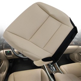 NLQR Front Driver and Passenger Side Bottom Replacement Seat Covers Tan Microfiber Leather Compatible with Honda Accord Sedan 2013 2014 2015 2016 2017