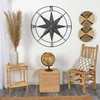 Nearly Natural 40in. Washed Nautical Metal Compass Wall Art Decor,