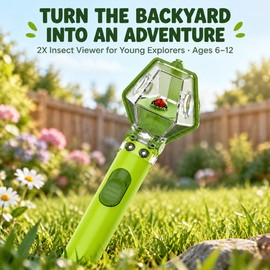 Insect Viewer Box for Kids Nature Observation – 2X Magnifier Bug Catcher for Outdoor Exploration and Learning
