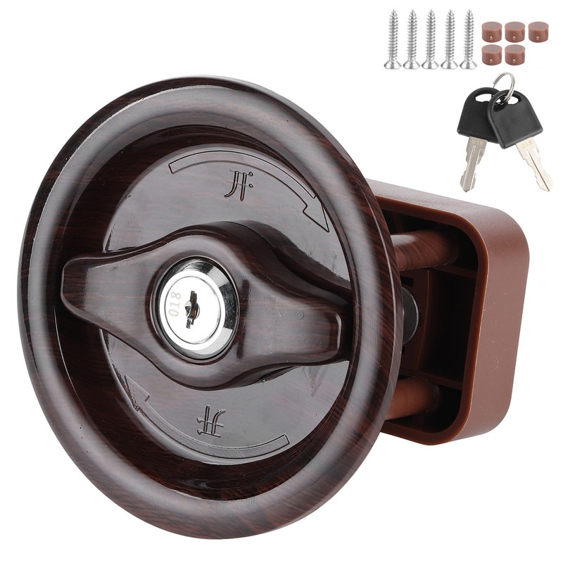 RV Toilet Bathroom Door Lock with 2 Key for Caravan
