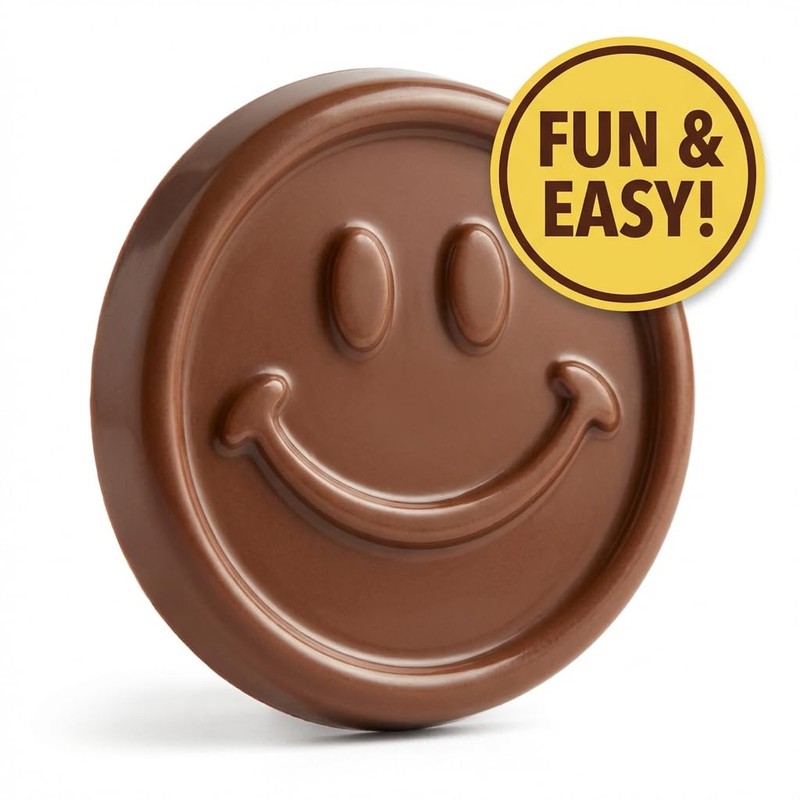 Smiley Face Bite Size Chocolate Candy Mold - 9 Cavities,