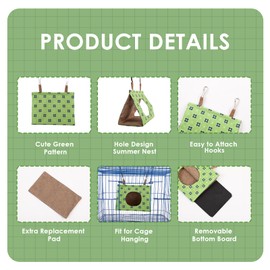 KAMA BRIDAL Bird Nest Hanging Hammock Summer House Cage Tent for Small Pets Parrot Parakeet Myna Pigeon Parakeet Lovebird Nest Perch Stand Swing