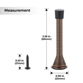 Ravinte Door Stoppers, 18 Pack Spring Door Stops with Rubber Bumper, Oil Rubbed Bronze Door Stoppers for Bottom of Door