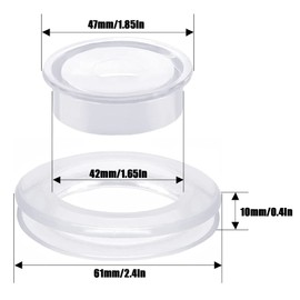 Cinvo 3 Set Umbrella Hole Ring Plug 2 Inch Patio Table Hole Ring with Cap Transparent Silicone Ring for Standard Table Hole Replacement (3 Hole Rings and 3 Caps)