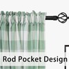 Green White Curtains for Windows Buffalo Check Plaid Gingham Pattern