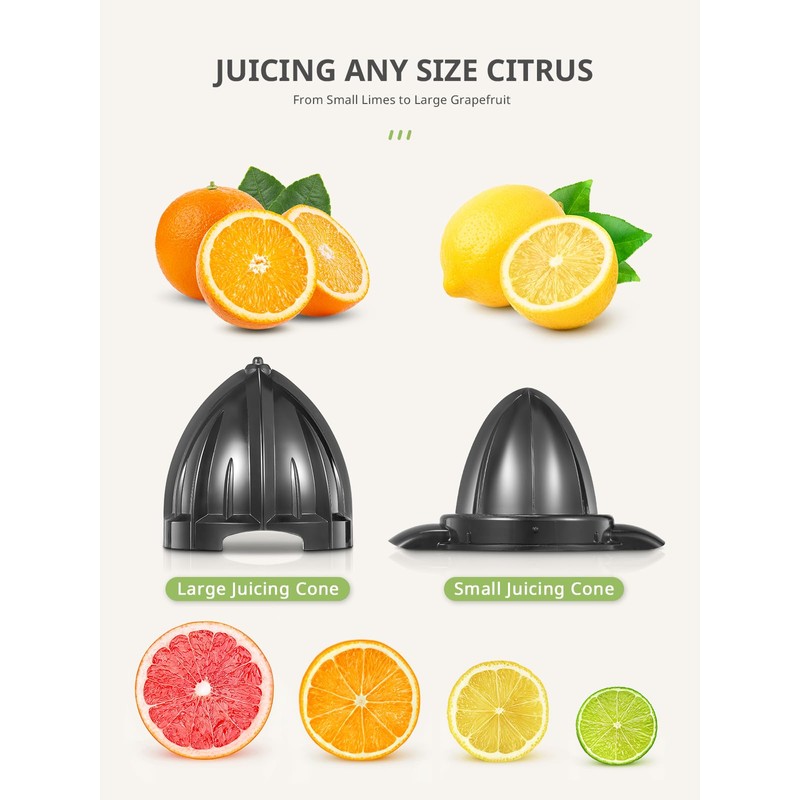 Reemix Electric Citrus Juicer - Orange, Lemon, Grapefruit Juicer with