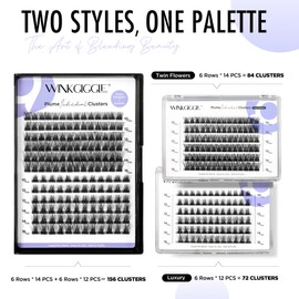 Lashes Clusters Natural Look 156Pcs 703&705 Wispy Lashes Reusable Super Thin Band & Soft Individual Volume Faux Mink Lashes by Winkgiggle(703+705)