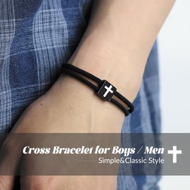 Jixugaud Easter Basket Stuffers Essentials for Teens Teen Boys Kids Men Adults Teenage Easter Gifts Religious Christian Cross Bracelet