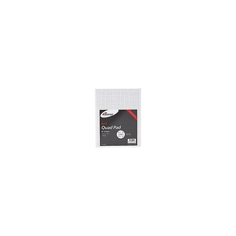 Ampad 8 1/2 x 11 Inches White Quad Pad, 4