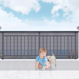 Banister Guard for Baby，6.5X3ft Balcony Safety Net for Kids,Stair Safety Net for Kids,Railing Covers for Stairs,Baby Stair Net Fit for Child, Small Pet, Toy - Black