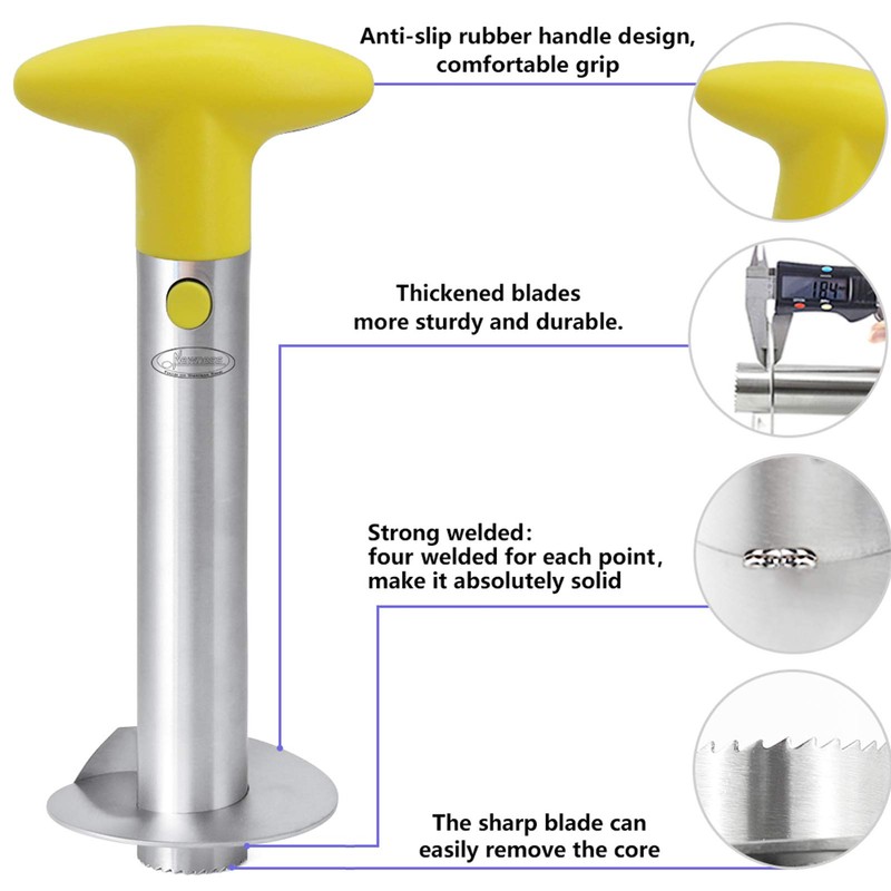 Pineapple Corer, [Upgraded, Reinforced, Thicker Blade] Newness Premium Pineapple Corer