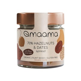 MAAMA, Crema Spalmabile alla Nocciola (70%), Datteri e Nibs di Cacao Bio, Vegan, Senza Additivi e Senza Glutine - 1 Vasetto da 200g