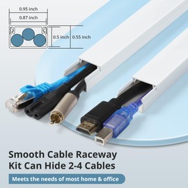 ZhiYo Cord Covers for Wires on Wall Extra-Long, 13.12ft & 126in Cord Hider Kits for TV Bundle