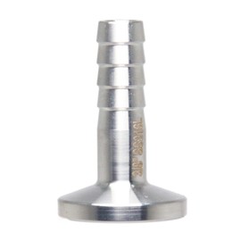 QMINOX 3/8" Tri Clamp Hose Barbed Adapter SS316 with Flange 25.2mm Sanitary Hose Pipe Fitting