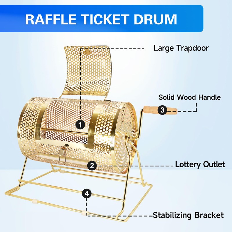 GSE Games & Sports Expert Brass Raffle Drum, Professional Raffle