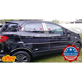 Made in USA - Trims Express fit:2018-2022 Ford EcoSport 6Pc Pillar Post Stainless Steel Trim Door Cover