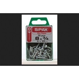 SPAX No. 8 x 3/4 in. L Phillips/Square Pan Head Zinc-Plated Steel Multi-Purpose Screws 35 pk