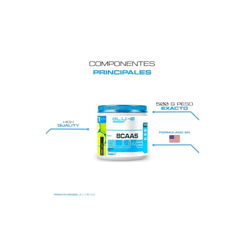 Blu-e Bcaas Aminoácidos 50 Servicios 500 G Sabor Limon