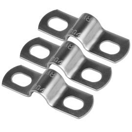 20 Pcs Pipe Strap Clamps, Ø 5/16 Inch 2 Hole Conduit Clips, Heavy Duty Metal U Brackets, Stainless Steel Pipe Clips, Saddle Hose Clamps for Gas Water Pipes Mounting Brackets(8mm)