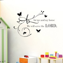 Bible Verse Wall Stickers Decorations for Bedroom Vinyl Decals for Living Room Bathroom Dorm, Inspirational Quotes Christian Scripture Jesus Prayer Religious Home Art Family Decor Sayings Sign-We Will