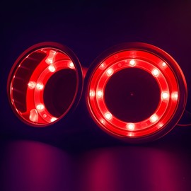 Marinebaby 4 Pcs Blue & Red LED Stainless Steel Cup Drink Holder with Drain Boat LED Light for Marine Yacht Rv Camper (RED-2)