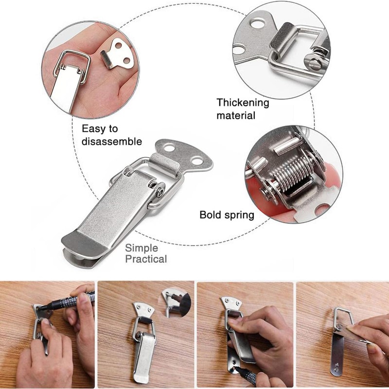 Stainless Steel Tension Clasp with Screws, 56mm Lever Clasp, Spring