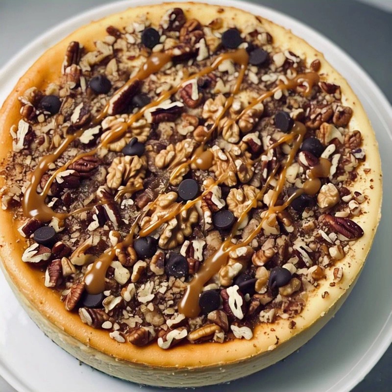 ANDY ANAND CHOCOLATIER Turtle Cheesecake 9" with Chocolate Chip &