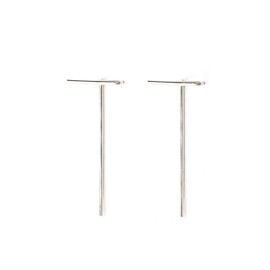 Bar Threader Earring Line Double Sided Front Back Ear Jacket Staple Minimalist Hypoallergenic Silver Rose Gold