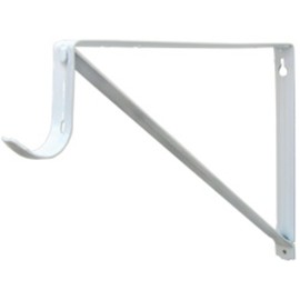 Stone Harbor Hardware Heavy-Duty Shelf and Pole Bracket, Powder Coated, 3" Drop, White