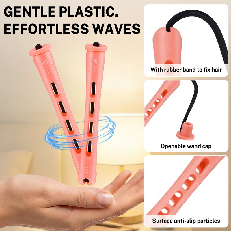 60 Pcs Perm Rods for Long Hair, Cold Wave Perm