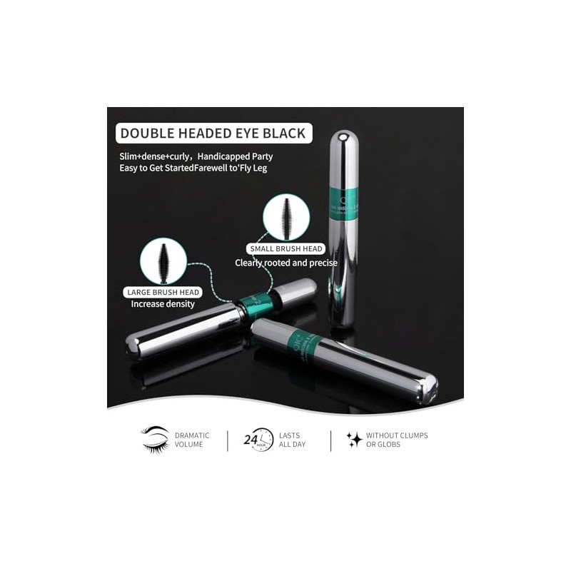 W3W 3 Pack 2in1 Mascara Set, 4D Silk Fiber Lash