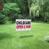 Fastasticdeals Weatherproof Yard Sign Childcare Open 6 Am Black Red