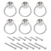 uxcell 6Pcs Round Ring Pulls, Dresser Knobs Silver Circle Drawer