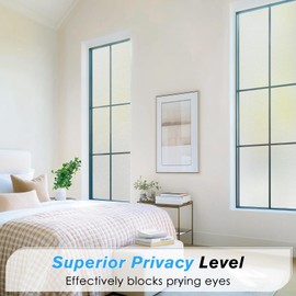 Haton Window Privacy Film Frosted Glass Film for Bathroom, Static Cling Sun Heat Blocking Window Clings, Opaque Frosting Coverings Tint for Home Door, Non-Adhesive, Pure 23.6" x 78.7"