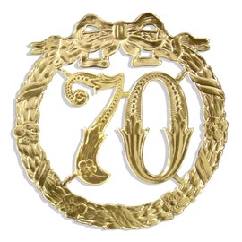 Kunze Dresden Party Anniversary Jubilee Number 70, 5-1/8-Inch, Gold