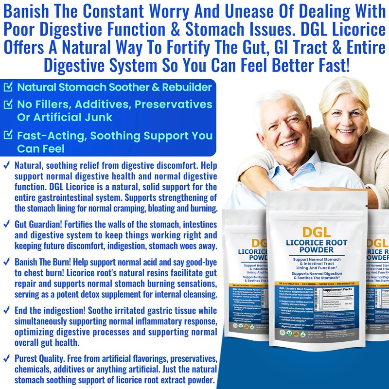 DGL Licorice Extract Powder Digestive Restoration Leaky Gut Repair 2-Pack