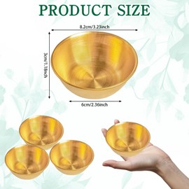 CONEHOY 15 Pcs 3.23 In DIY Face Mask Mixing Bowl Cosmetic Beauty Supplies Facial Stainless Steel Small Mask Bowl for Lady Women Home Skincare Esthetician Salon (Gold)