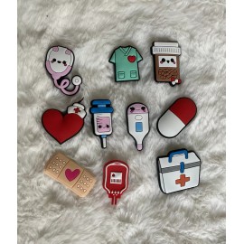 Unbranded NEW Lot of 11 Clog Shoe Charm Cute Nurse Doctor Health Care Worker