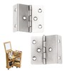 2 Pcs Vintage Hinges with 12 Screws Three Fold Retro