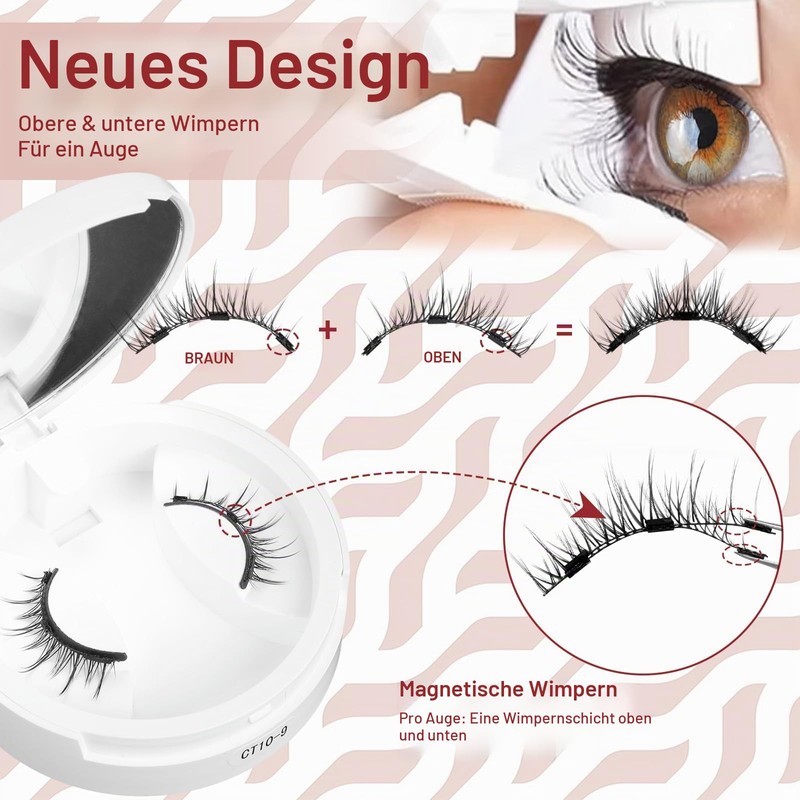 Magnetic Eyelashes with Applicator, Natural Look, No Glue