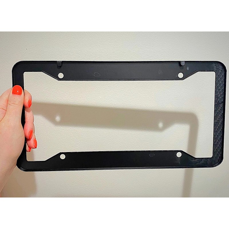 Unbranded Trackhawk Metal Carbon Fiber Look License Plate Frame