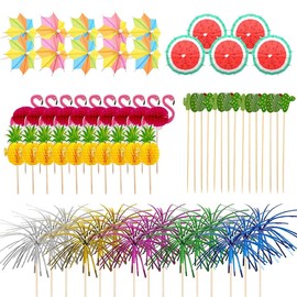 150 Pieces Cocktail Accessories Decoration, Party Cocktail Umbrella, Cocktail Fireworks Sticks, Cocktail Decoration Set for Cocktail Party, Cocktail Decoration