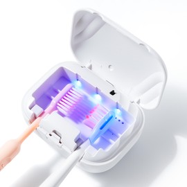 LXIANGN Toothbrush Holder & Toothbrush Cleaner,Rechargeable Wall Mounted Toothbrush Holder with Auto Inductive Open/Close Cover,ElectricToothbrush Holder for Home and Travel (White)